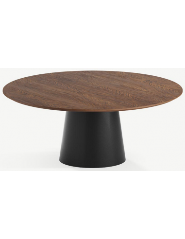 Se Elza rundt spisebord i stål og egetræ Ø120 cm - Sort/Brun hos Lepong.dk