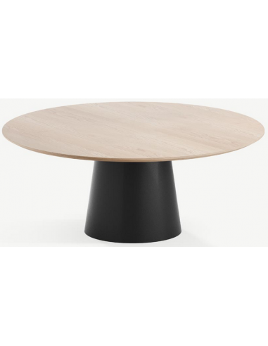 Se Elza rundt spisebord i stål og egetræ Ø120 cm - Sort/Eg hos Lepong.dk