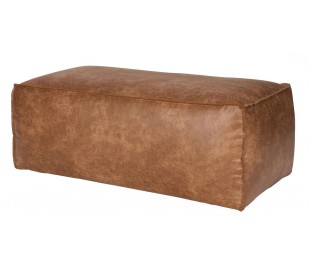 Skammel i ægte læder cognac 2