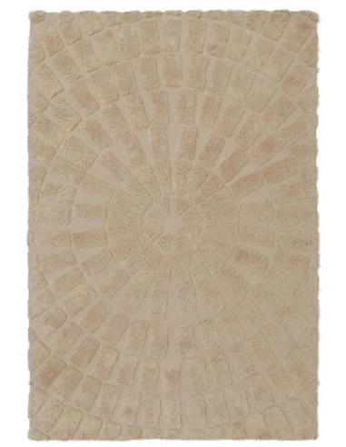 Billede af Sunburst tæppe i bomuld 230 x 160 cm - Beige