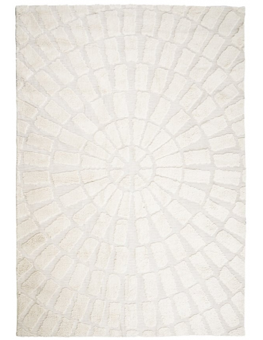 Billede af Sunburst tæppe i bomuld 230 x 160 cm - Offwhite