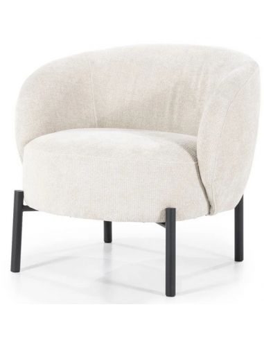 Se Oasis lænestol i metal og polyester H71 cm - Sort/Beige hos Lepong.dk