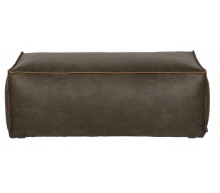 Skammel i ægte læder H43 x B120 x D60 cm - Vintage cognac