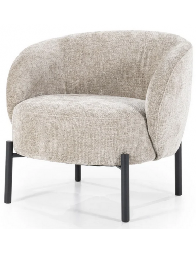 Se Oasis lænestol i metal og polyester H71 cm - Sort/Taupe hos Lepong.dk