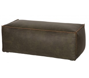 Skammel i ægte læder H43 x B120 x D60 cm - Vintage cognac 2