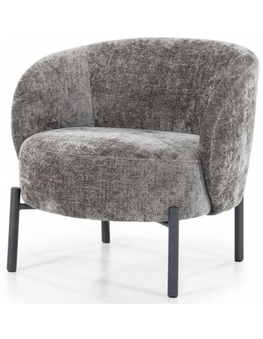 Se Oasis lænestol i metal og polyester H71 cm - Sort/Gråbrun hos Lepong.dk