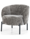 Oasis lænestol i metal og polyester H71 cm - Sort/Gråbrun