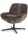 Derby rotérbar lænestol i metal og polyester H80 cm - Sort/Brun