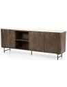 Lio Sideboard i mangotræ og travertin B200 cm - Rustik brun/Travertin