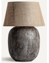 Bordlampe i beton og jute H96 cm - Rustik grå/Natur