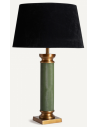 Bordlampe i aluminium og velour H86 cm - Grøn/Sort