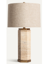 Bordlampe i marmor og linned H71 cm - Beige/Natur