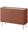 DESIN Sideboard med hylderum i MDF og metal B120 cm - Murstensrød/Eg