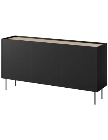 Billede af DESIN Sideboard med 2 skuffer i MDF og metal B170 cm - Sort/Eg