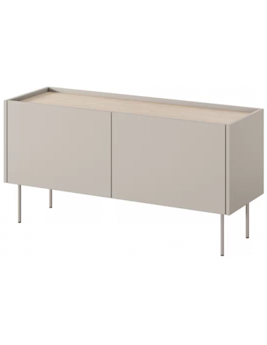 Billede af DESIN Tvbord med 4 hylderum i MDF og metal B120 cm - Cashmere/Eg