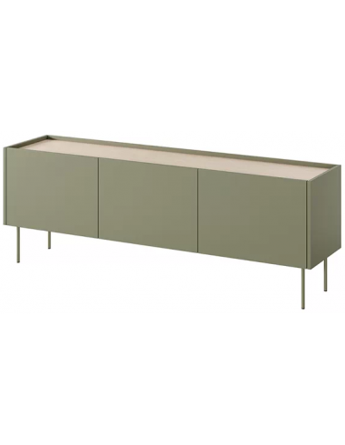 Billede af DESIN Tvbord med 2 skuffer i MDF og metal B170 cm - Olivengrøn/Eg