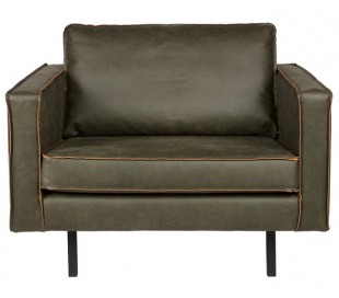 Lænestol i velour B105 cm - Grå