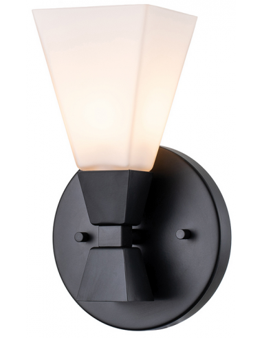 Se Bowtie Badeværelseslampe i stål og opalglas H24,8 cm 1 x G9 LED - Mat sort/Opalhvid hos Lepong.dk