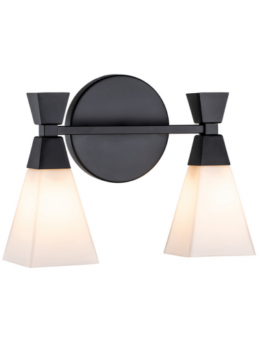 Se Bowtie Badeværelseslampe i stål og opalglas B33,7 cm 2 x G9 LED - Mat sort/Opalhvid hos Lepong.dk