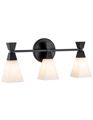 Se Bowtie Badeværelseslampe i stål og opalglas B57,2 cm 3 x G9 LED - Mat sort/Opalhvid hos Lepong.dk