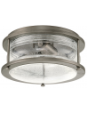 Ashland Bay Udendørs loftlampe i messing og glas Ø30,5 cm 2 x E27 - Brændt bronze/Klar dråbeeffekt