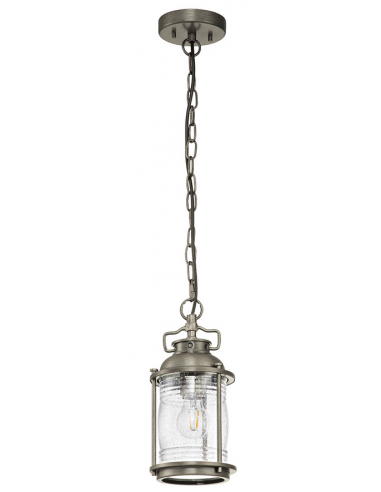 Billede af Ashland Bay Udendørs loftlampe i messing og glas Ø15,4 cm 1 x E27 - Brændt bronze/Klar dråbeeffekt