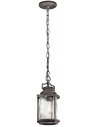 Ashland Bay Udendørs loftlampe i stål og glas Ø15,4 cm 1 x E27 - Antik zink/Klar dråbeeffekt