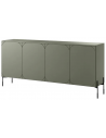 SONA Sideboard med 4 skuffer i MDF og metal B204 cm - Sort/Olivengrøn