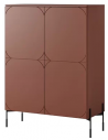 SONA Vitrineskab i MDF og metal H140 x B124 cm - Sort/Bordeaux