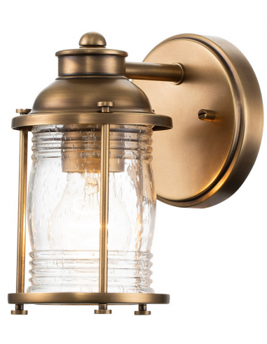 Billede af Ashland Bay Badeværelseslampe i stål og glas H20,6 cm 1 x E27 - Messing/Klar dråbeeffekt