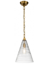 Elmore Loftlampe i stål og glas Ø29,5 cm 1 x E27 - Messing/Klar bølget