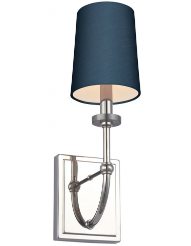 Billede af Felixstowe Badeværelseslampe i stål og tekstil H40,6 cm 1 x G9 LED - Poleret krom/Blå