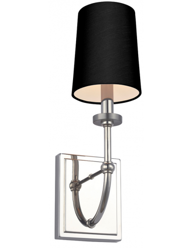 Billede af Felixstowe Badeværelseslampe i stål og tekstil H40,6 cm 1 x G9 LED - Poleret krom/Sort