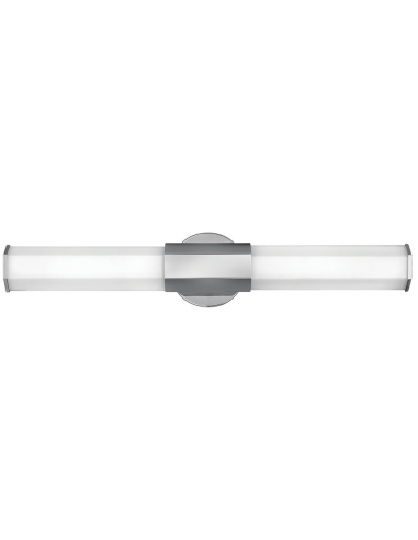 Billede af Facet Dual Badeværelseslampe i stål og opalglas B65,9 cm 2 x 12W LED - Poleret krom/Mat opalhvid