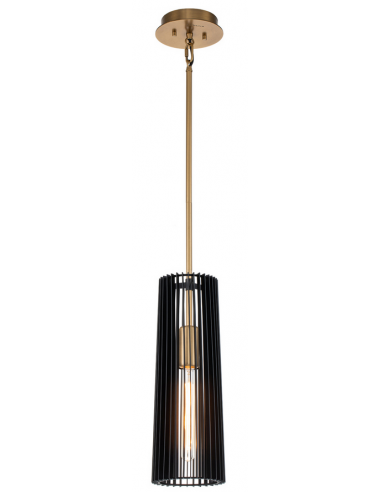 Se Linara Loftlampe i stål Ø15,2 cm 1 x E27 - Antik messing/Sort hos Lepong.dk