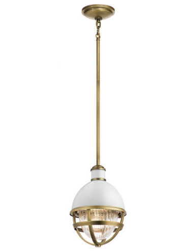Billede af Tollis Mini Loftlampe i stål og glas Ø20,4 cm 1 x E27 - Messing/Hvid