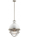 Tollis Loftlampe i stål og glas Ø40,8 cm 1 x E27 - Børstet nikkel/Hvid