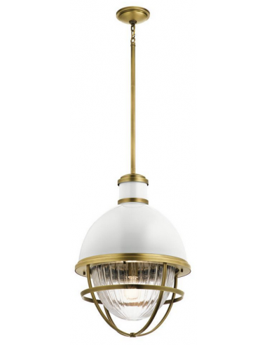 Billede af Tollis Loftlampe i stål og glas Ø40,8 cm 1 x E27 - Messing/Hvid
