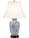 Blue Ginger Bordlampe i porcelæn og polyester H57 cm 1 x E27 - Blå/Hvid