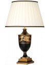 Narbonne Bordlampe i træ og bomuld H68 cm 1 x E27 - Sort/Guld/Elfenbenshvid