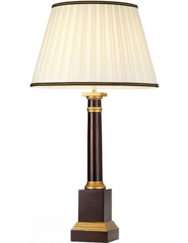 Louviers Bordlampe i træ og bomuld H83 cm 1 x E27 - Rødbrun/Elfenbenshvid