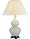 Harbin Bordlampe i keramik og polyester H64 cm 1 x E27 - Svag grøn/Off white