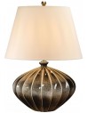 Rib Pumpkin Bordlampe i keramik og faux silke H63 cm 1 x E27 - Sortbrun/Creme