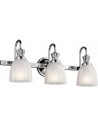 Cora Badeværelseslampe i stål og glas B61 cm 3 x G9 LED - Poleret krom/Hvidtet rillet
