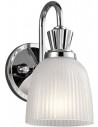 Cora Badeværelseslampe i stål og glas B12,7 cm 1 x G9 LED - Poleret krom/Hvidtet rillet