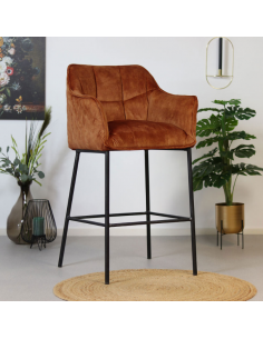 Barstol kobber velour 2