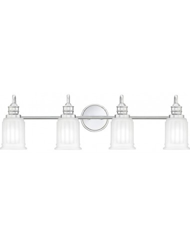 Billede af Swell Badeværelseslampe i stål og glas B81,3 cm 4 x G9 LED - Poleret krom/Hvidtet