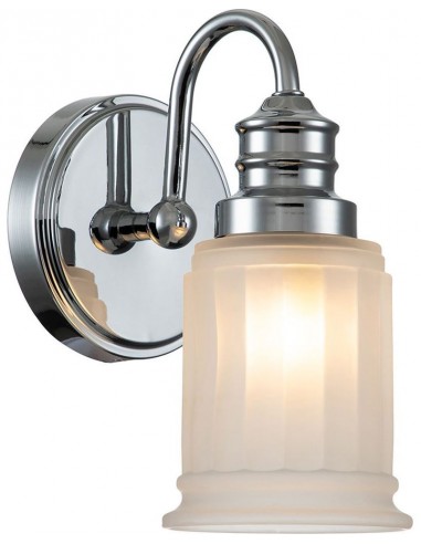 Se Swell Badeværelseslampe i stål og glas B12,7 cm 1 x G9 LED - Poleret krom/Hvidtet hos Lepong.dk