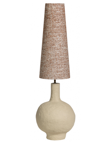 Billede af IOS Bordlampe i genanvendt papmaché og polyester H100 x Ø35 cm - Natur/Brun melange
