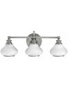 Ainsley Badeværelseslampe i stål og glas B61 cm 3 x G9 LED - Poleret krom/Opalhvid